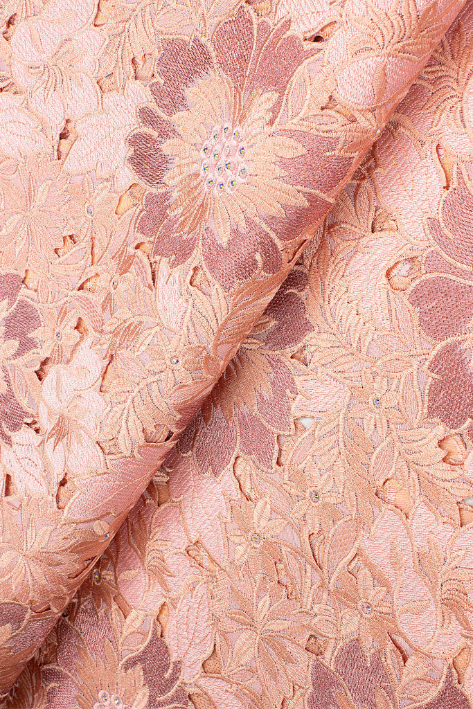 Double Organza Lace Hand Cut - DOL012 - Peach