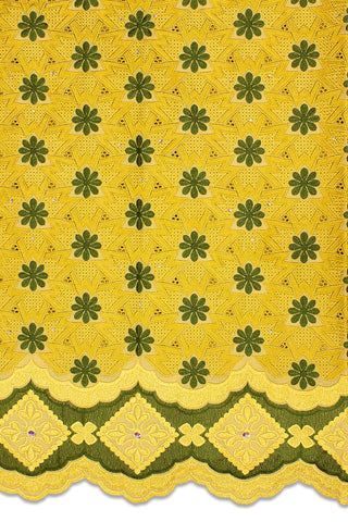 Celebrant Swiss Voile Lace - SWC072 - Gold & Army Green