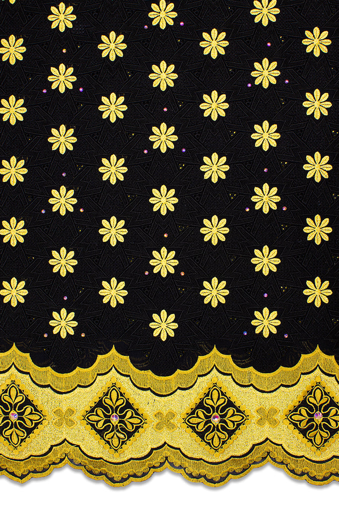 Celebrant Swiss Voile Lace - SWC076 - Black & Gold