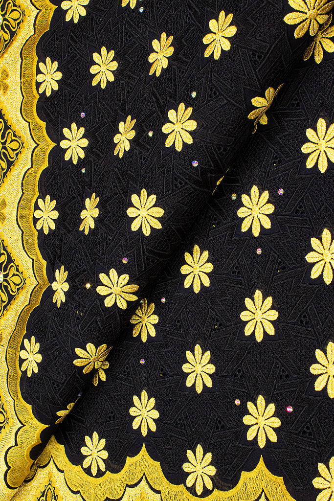 Celebrant Swiss Voile Lace - SWC076 - Black & Gold