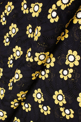 Celebrant Swiss Voile Lace - SWC055 - Black & Gold