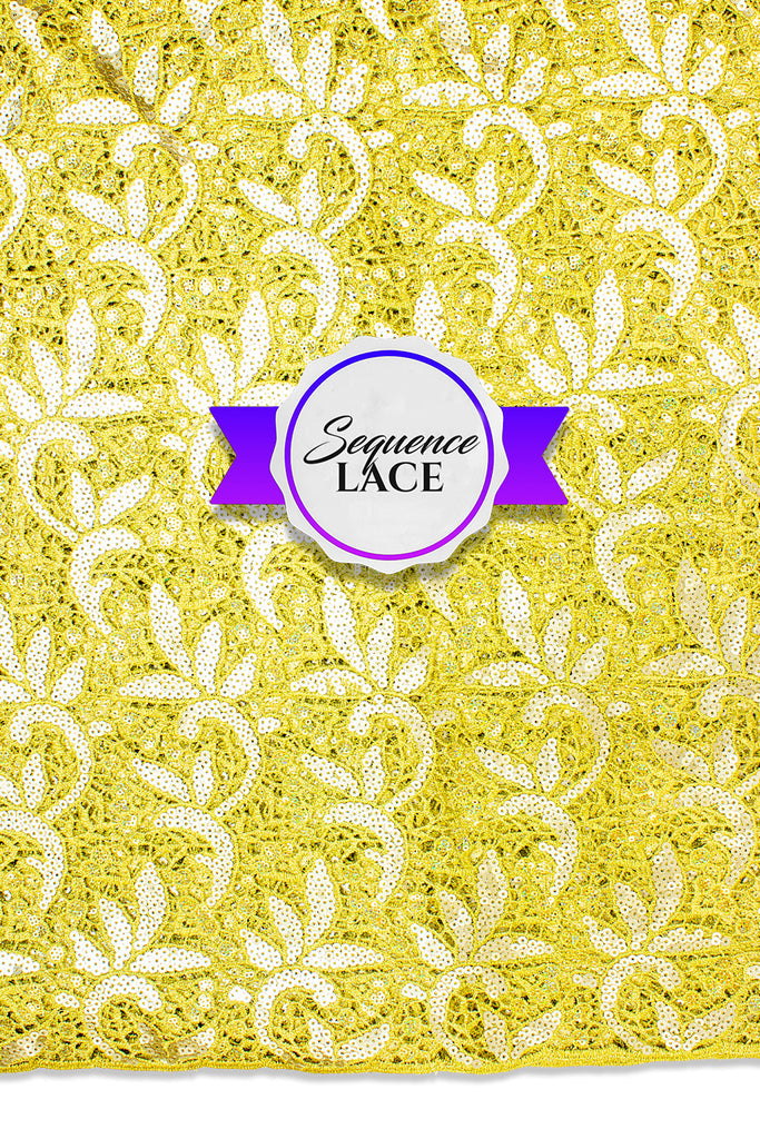 Sequence Lace - SEQ012 - Mustard & Light Gold