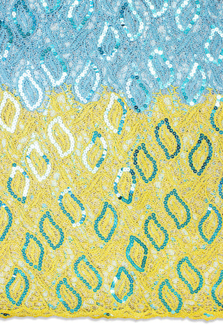 Sequence Lace - SEQ011 - Yellow & Turquoise