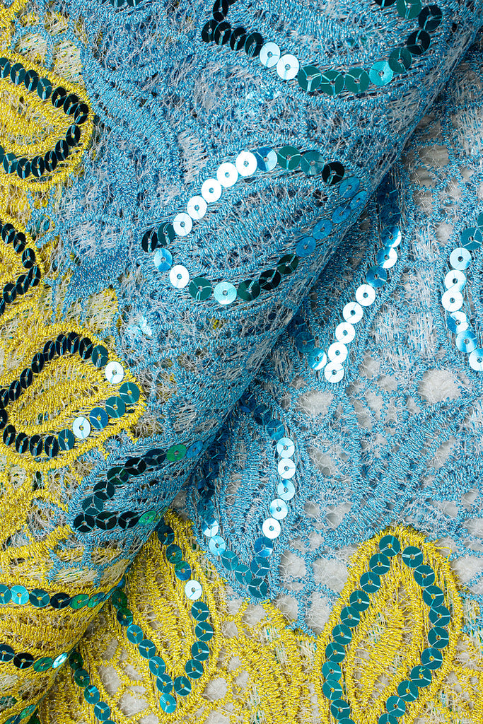 Sequence Lace - SEQ011 - Yellow & Turquoise