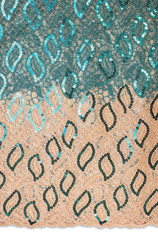 Sequence Lace - SEQ011 - Teal & Peach