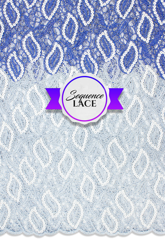 Sequence Lace - SEQ011 - Royal Blue & Silver