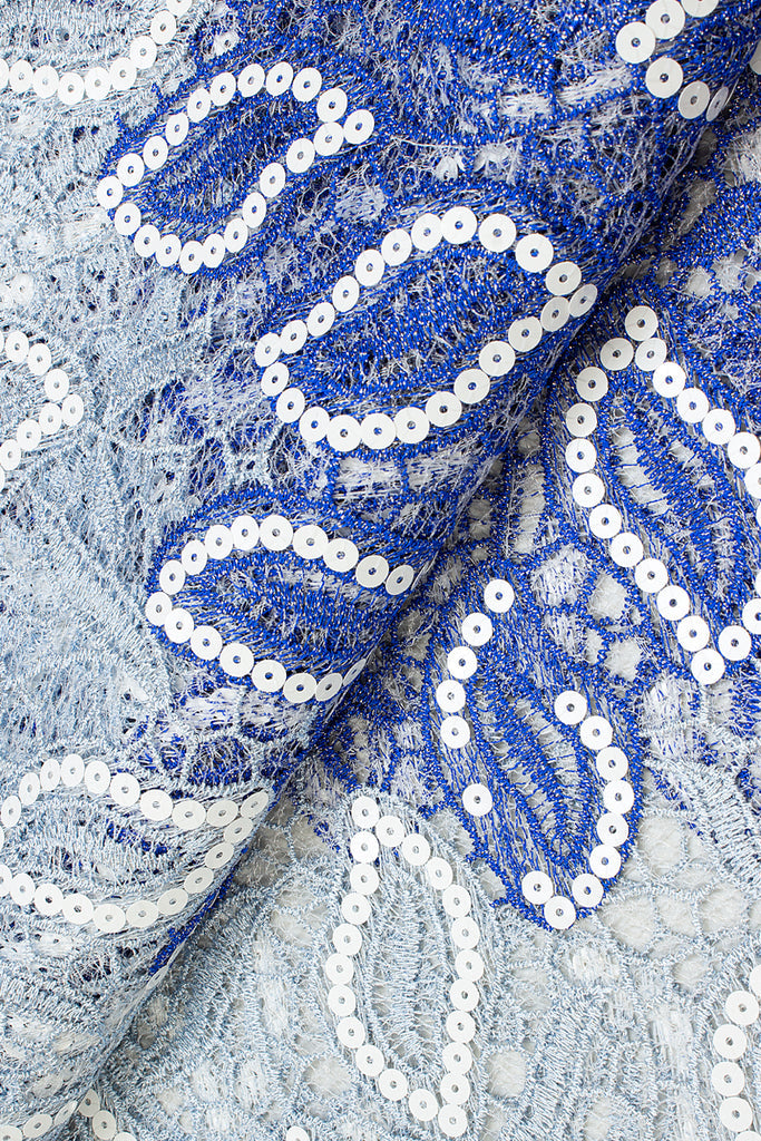 Sequence Lace - SEQ011 - Royal Blue & Silver