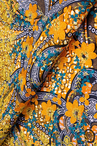 Platinum Vlisco Grand Super with Lace Embroidery - GSWL012